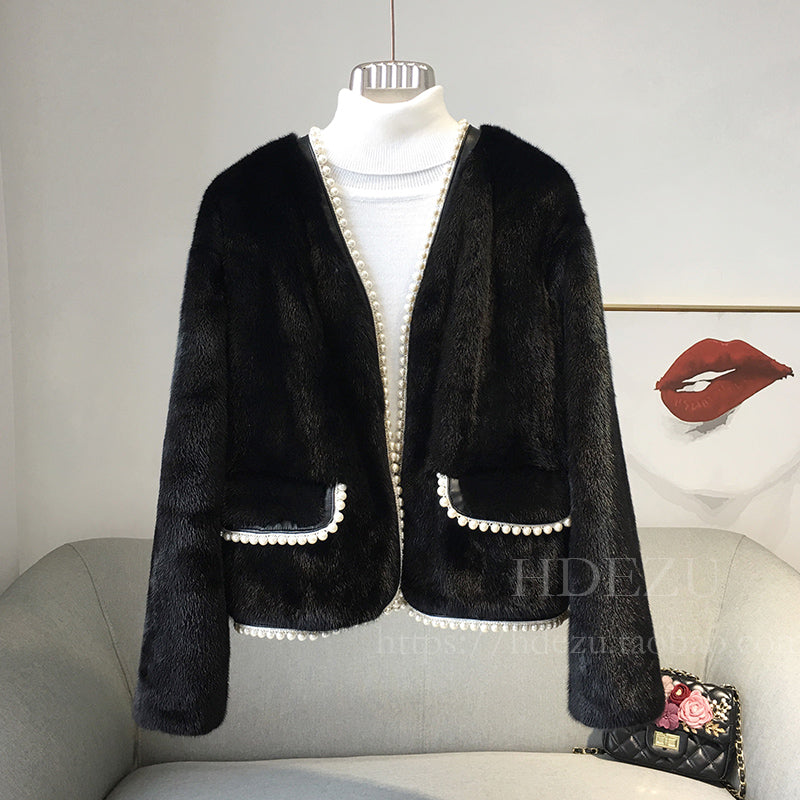 2021 new pattern velvet Mink skin overcoat female Whole mink Import Female mink fashion Celebrity mink leather and fur loose coat have cash less than that is registered in the accounts